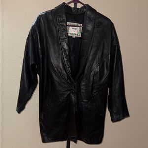 Vintage Arbitro Piel Classic Black Leather Buttery Soft Jacket Women’s Size XS